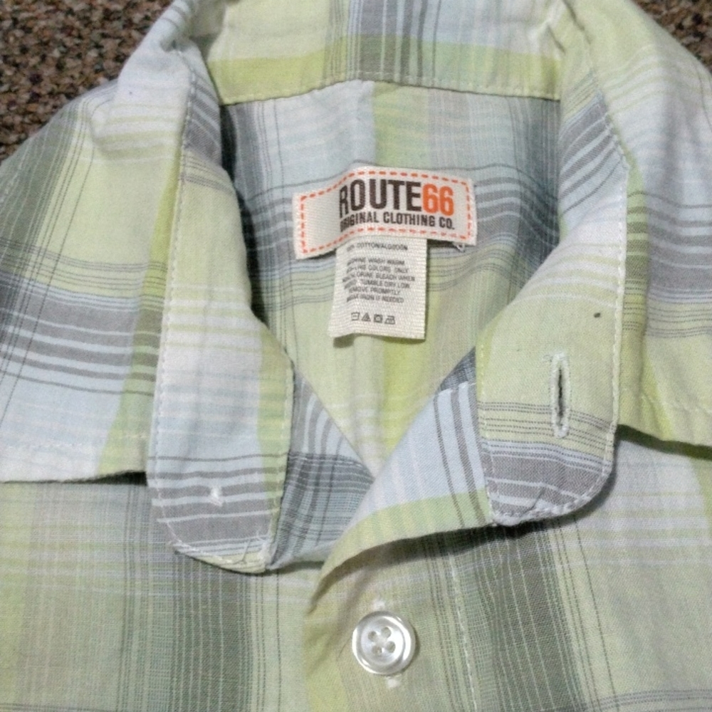 Kids route 66 plaid dress shirt